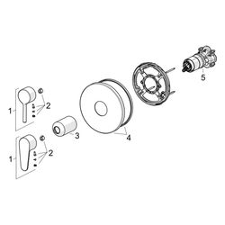 Hansa Vantis Einhebelmischer Fertigset für Brause-Batterie 8261 Rosette rund Chrom Pinh... HANSA-82619067 4057304017346 (Abb. 1)