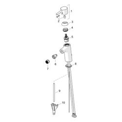 Hansa Vantis Einhebel-Bidetbatterie, Ablaufgarnitur mit Zugstange Ausladung 113mm, Chro... HANSA-52432267 4057304017254 (Abb. 1)
