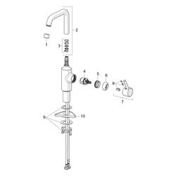 Hansa Vantis Einhebel-Waschtischbatterie, Ablaufgarnitur mit Zugstange, Ausladung 152mm... HANSA-52542267 4057304017223 (Abb. 1)