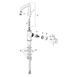 Hansa Vantis Style Einhebel-Waschtischbatterie, Ausladung 147mm, Chrom... HANSA-54552207 4057304017452 (Abb. 1)