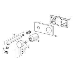 Hansa Vantis Einhebelmischer Fertigset für Waschtisch-Batterie Style 5480 Rosette eckig... HANSA-54802107 4057304017278 (Abb. 1)