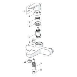 Hansa Polo Einhebel-Wannenfüll- und Brausebatterie, Ausladung 157mm, DN 15, Chrom, 5144... HANSA-51442193 4057304002939 (Abb. 1)