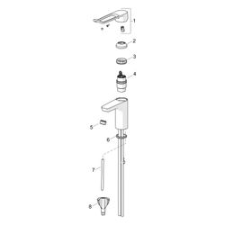 Hansa Clinica Einhebel Waschtischbatterie, Bügel-/Bedienhebel lang, Ausladung 114mm, DN... HANSA-45012185 4057304018886 (Abb. 1)