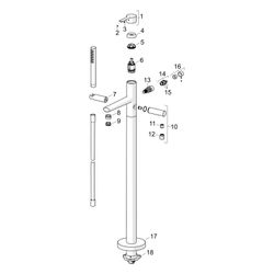 Hansa Ronda Einhebel-Badebatterie mit Standrohr, 1-strahlig, Ausladung 200mm, DN 15, Ch... HANSA-03422073 4015474252479 (Abb. 1)