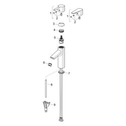 Hansa Vantis Einhebel-Waschtischbatterie, Ablaufgarnitur mit Zugstange, Ausladung 109mm... HANSA-52402267 4057304017162 (Abb. 1)