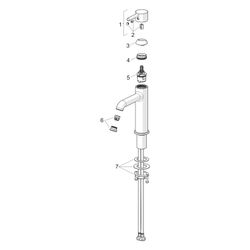 Hansa Vantis Style Einhebel-Waschtischbatterie, Ablaufgarnitur mit Zugstange, Ausladung... HANSA-54562207 4057304017421 (Abb. 1)