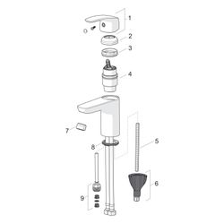 Hansa Pinto XL Einhebel-Waschtischbatterie, Ausladung 115mm, DN 15, Chrom, 45022283... HANSA-45022283 4057304003073 (Abb. 1)