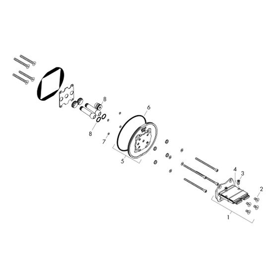 Hansgrohe AXOR Umrüstset Kopfbrause, Anschluss Mitte rechts, 93794000