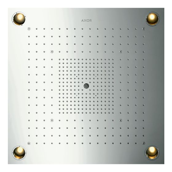 Hansgrohe AXOR ShowerSolutions ShowerHeaven, 36,8l/min, 720x720mm, 3jet, Beleuchtung, Edelstahl Optic