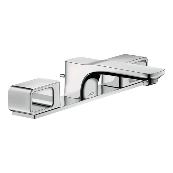 Hansgrohe AXOR Urquiola 3-Loch Waschtischarmatur 50mm, 5l/min, Platte, Zugstangen-Ablaufgarnitur, Chrom