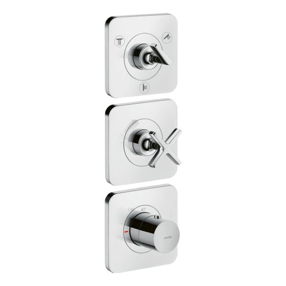 Hansgrohe AXOR Citterio E Thermostatmodul 380x120mm, UP, DN 20, für 3 Verbraucher, Rosetten, Edelstahl Optic