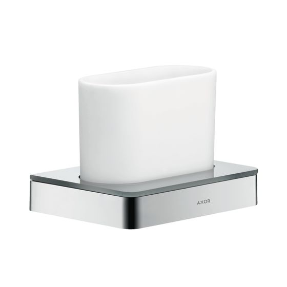 Hansgrohe AXOR Universal Softsquare Zahnputzbecher, Wandmontage, Metall/Glas, Chrom