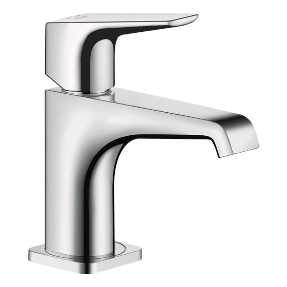 Hansgrohe AXOR Citterio E Einhebel-Waschtischmischer 90mm, Hebelgriff, Ablaufgarnitur für HWB, Edelstahl Optic
