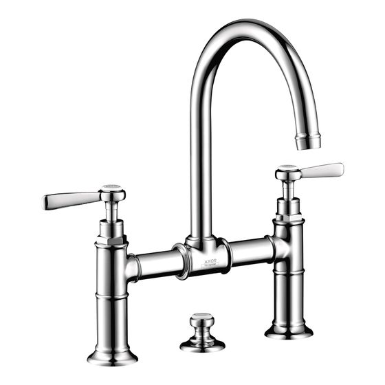 Hansgrohe AXOR Montreux 2-Griff Waschtischarmatur 220mm, 5l/min, Hebelgriff, Zugstangen-Ablaufgarnitur, Edelstahl Optic