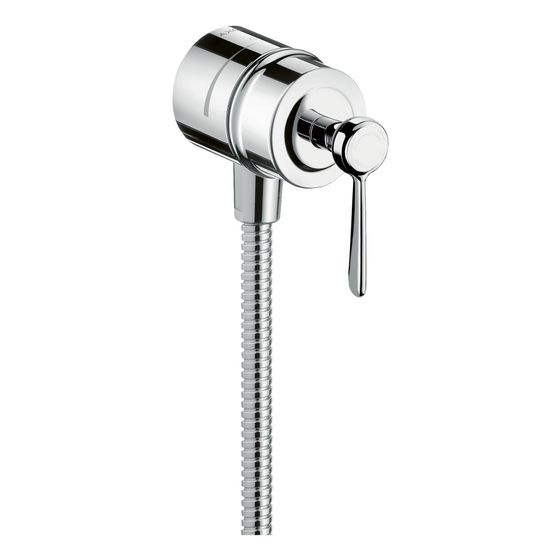 Hansgrohe AXOR Montreux Wandanschluss Stop, Rückflussverhinderer, Absperrventil, Hebelgriff, DN 15, Edelstahl Optic