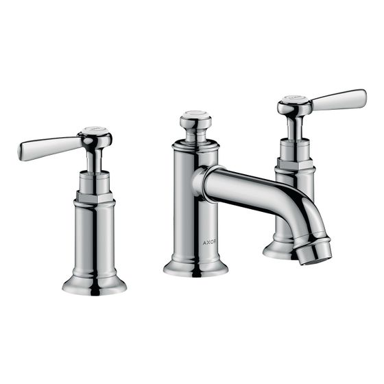 Hansgrohe AXOR Montreux 3-Loch Waschtischarmatur 30mm, 5l/min, Hebelgriff, Zugstangen-Ablaufgarnitur, Chrom