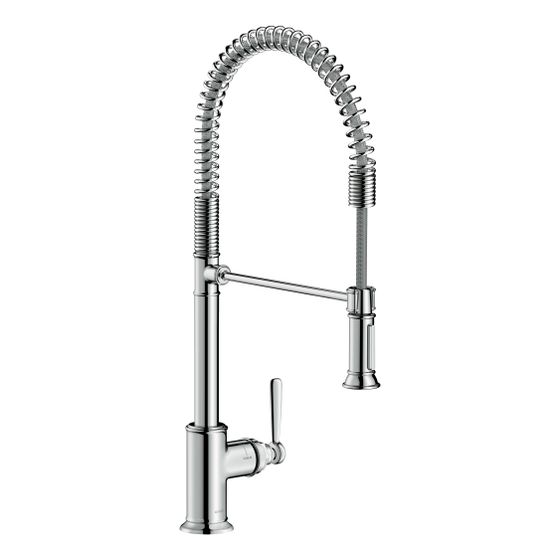 Hansgrohe AXOR Montreux Einhebel-Küchenmischer 210mm, 11l/min, Semi-Pro, Polished Black Chrome