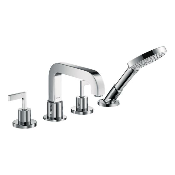 Hansgrohe AXOR Citterio 4-Loch Wannenarmatur, Wannenrandarmatur, Hebelgriff, Rosetten, Chrom