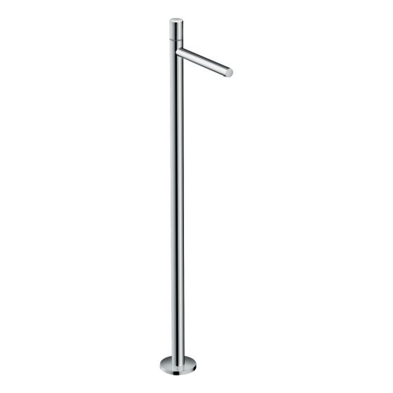 Hansgrohe AXOR Uno Einhebel-Waschtischmischer bodenstehend, 5l/min, Zerogriff ohne Ablaufgarnitur, Edelstahl Optic