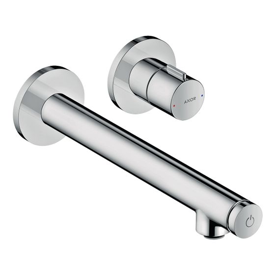 Hansgrohe AXOR Uno Waschtischmischer Unterputz, 5l/min, für Wandmontage Select, Auslauf 221mm, Edelstahl Optic