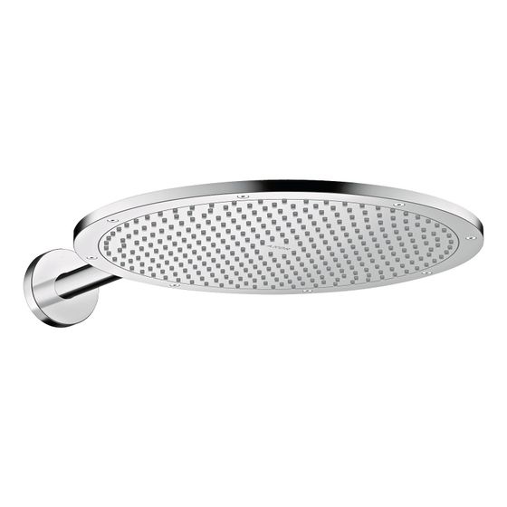 Hansgrohe AXOR ShowerSolutions Kopfbrause 350mm, 27,8l/min, 1jet, Brausearm, Edelstahl Optic