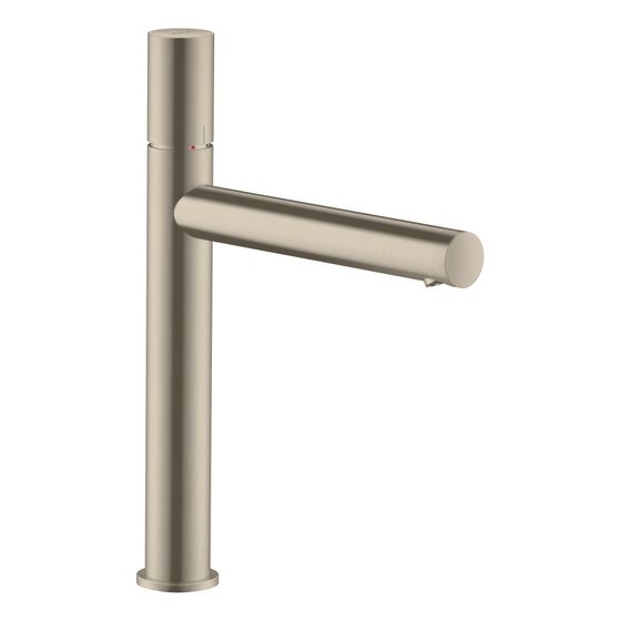Hansgrohe AXOR Uno Einhebel-Waschtischmischer 200mm, 5l/min, Zerogriff für Aufsatzwaschtische, Ablaufgarnitur, Brushed Nickel