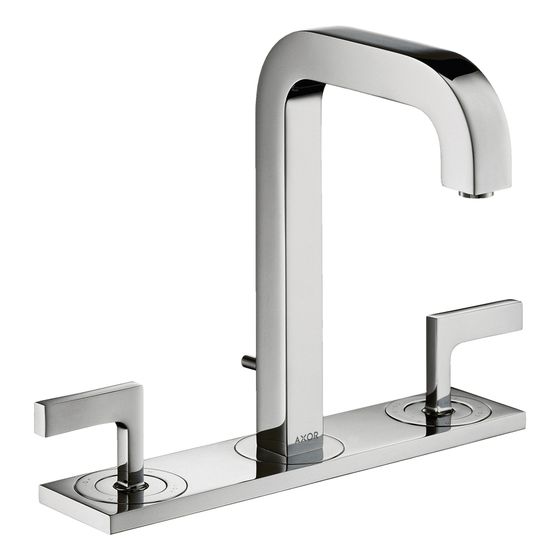 Hansgrohe AXOR Citterio 3-Loch Waschtischarmatur 170, Auslauf 140mm, Hebelgriff, Platte, Zug. Ablaufg, Chrom