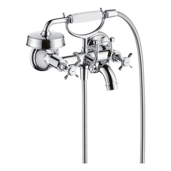 Hansgrohe AXOR Montreux 2-Griff Wannenarmatur Aufputz, 20l/min, Kreuzgriffen, Chrom
