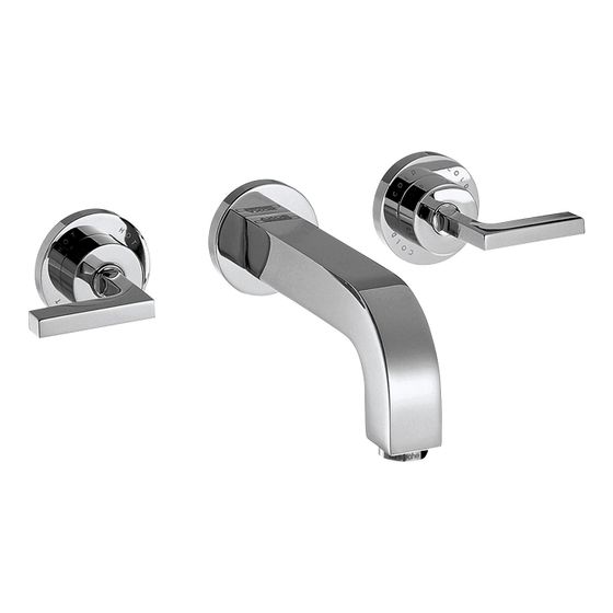 Hansgrohe AXOR Citterio 3-Loch Waschtischarmatur UP für Wandm, Auslauf 162mm, Hebelgriff, Rosetten, Chrom