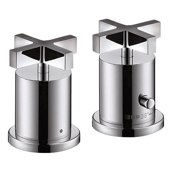 Hansgrohe AXOR Wannenrandarmatur Citterio 2-Loch, Thermostat, Kreuzgriffen, Chrom