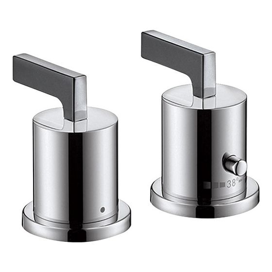 Hansgrohe AXOR Wannenrandarmatur Citterio 2-Loch, Thermostat, Hebelgriff, Chrom