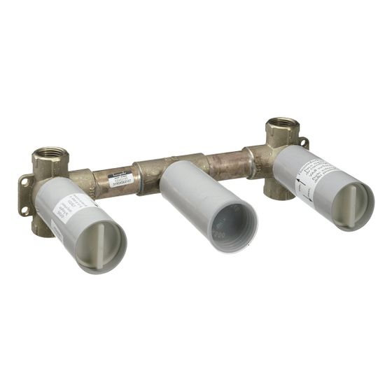 Hansgrohe AXOR Grundkörper für 3-Loch Waschtischarmatur Unterputz für Wandmontage, DN 15 x DN 20, 70-95mm