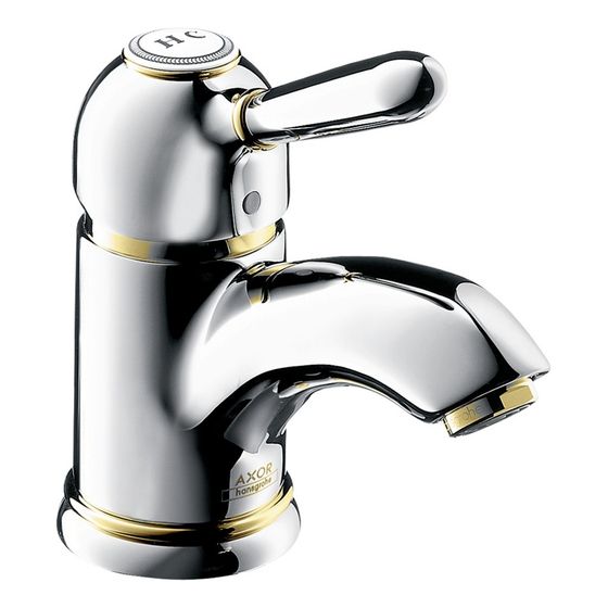 Hansgrohe AXOR Carlton Waschtischmischer Einhebel, ComfortZone 70, Chrom/Gold Optik, 17010090