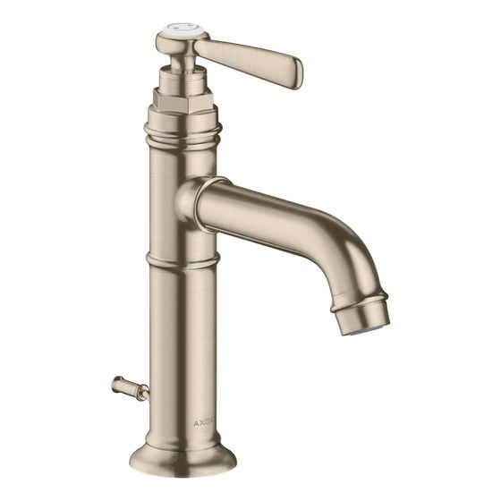 Hansgrohe AXOR Montreux Einhebel-Waschtischmischer 100mm, 5l/min, Hebelgriff, Zugstangen-Ablaufgarnitur, Brushed Nickel