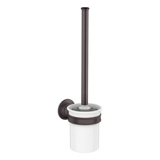 Hansgrohe AXOR Montreux Toilettenbürstenhalter Wandmontage, 35mm Bohrabstand, Metall/Porzellan, Brushed Black Chrome