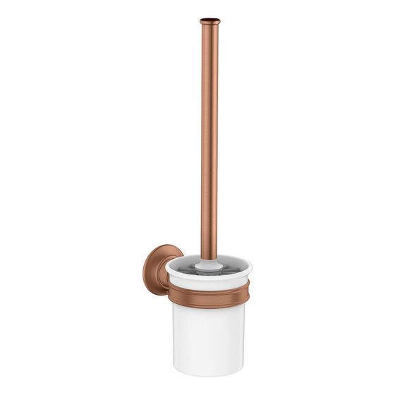 Hansgrohe AXOR Montreux Toilettenbürstenhalter Wandmontage, 35mm Bohrabstand, Metall/Porzellan, Brushed Red Gold