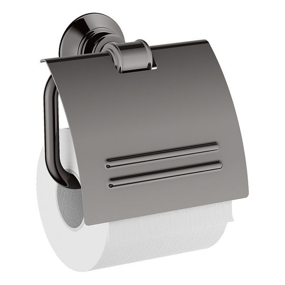 Hansgrohe AXOR Montreux Toilettenpapierhalter, Deckel, 158x106mm, Bohrabstand 35mm, Polished Black Chrome