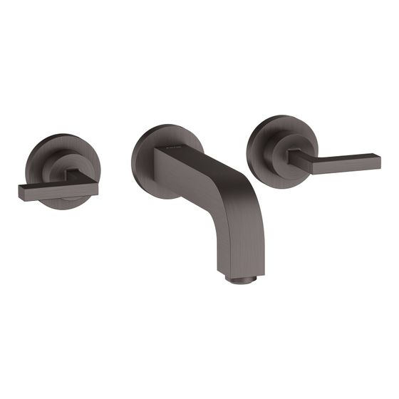 Hansgrohe AXOR Citterio 3-Loch Waschtischarmatur UP für Wandm, Auslauf 162mm, Hebelgriff, Rosetten, Brushed Black Chrome