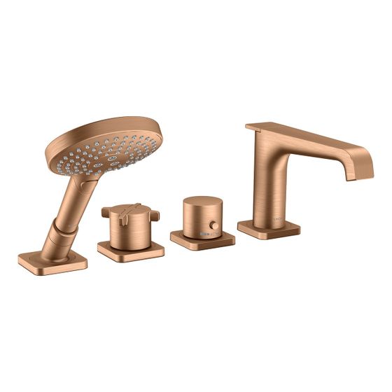 Hansgrohe AXOR Citterio E 4-Loch Wannenrandarmatur, Thermostat, 2 Verbraucher, Brushed Bronze