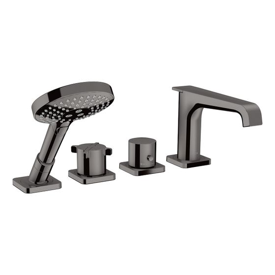 Hansgrohe AXOR Citterio E 4-Loch Wannenrandarmatur, Thermostat, 2 Verbraucher, Polished Black Chrome