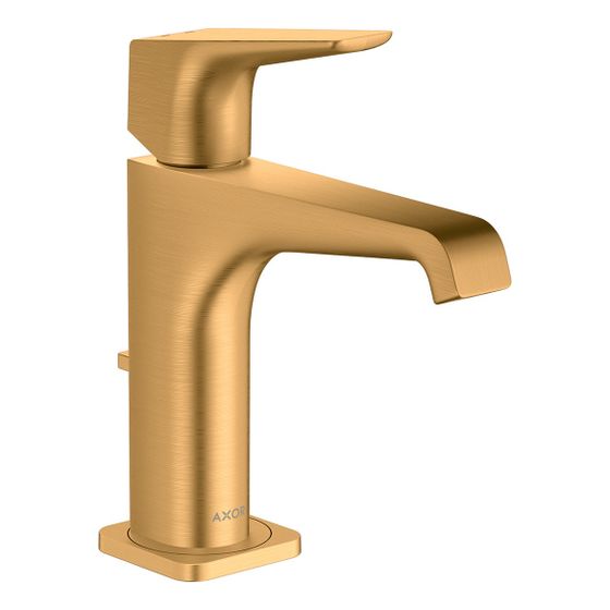 Hansgrohe AXOR Citterio E Einhebel-Waschtischmischer 130mm, Hebelgriff, Zugstangen-Ablaufgarnitur, Brushed Gold Optic