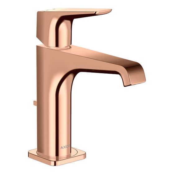 Hansgrohe AXOR Citterio E Einhebel-Waschtischmischer 130mm, Hebelgriff, Zugstangen-Ablaufgarnitur, Polished Red Gold