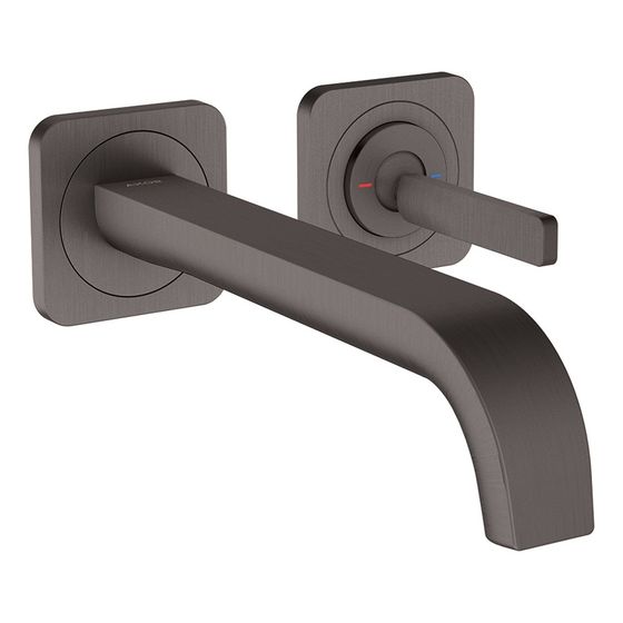 Hansgrohe AXOR Citterio E Einhebel-Waschtischmischer UP, Pin-Griff, Rosetten, Auslauf 221mm für Wandm, Brushed Black Chrome