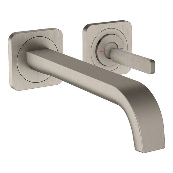 Hansgrohe AXOR Citterio E Einhebel-Waschtischmischer UP, Pin-Griff, Rosetten, Auslauf 221mm für Wandm, Edelstahl Optic