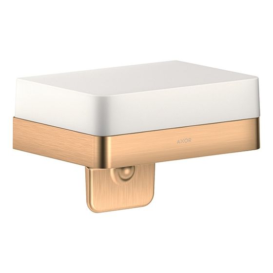 Hansgrohe AXOR Universal Softsquare Lotionspender, Ablage, 180ml, Metall/Glas, Brushed Bronze