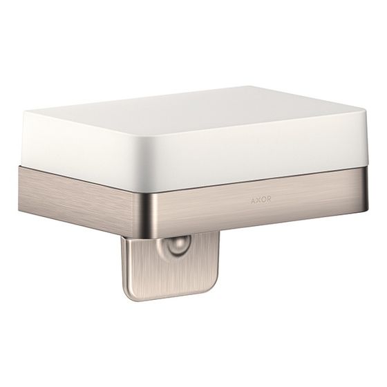 Hansgrohe AXOR Universal Softsquare Lotionspender, Ablage, 180ml, Metall/Glas, Edelstahl Optic