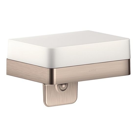 Hansgrohe AXOR Universal Softsquare Lotionspender, Ablage, 180ml, Metall/Glas, Brushed Nickel