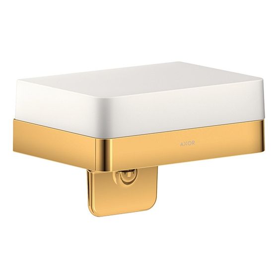 Hansgrohe AXOR Universal Softsquare Lotionspender, Ablage, 180ml, Metall/Glas, Polished Gold Optic