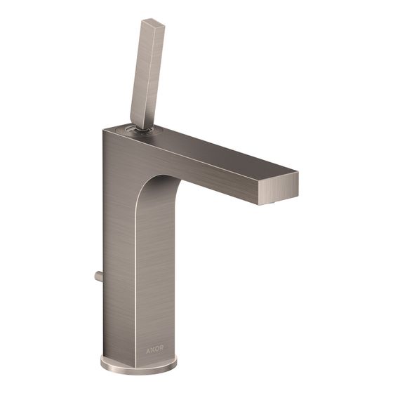 Hansgrohe AXOR Citterio Einhebel-Waschtischmischer 160mm, 5l/min, Pin-Griff, Zugstangen-Ablaufgarnitur, Edelstahl Optic