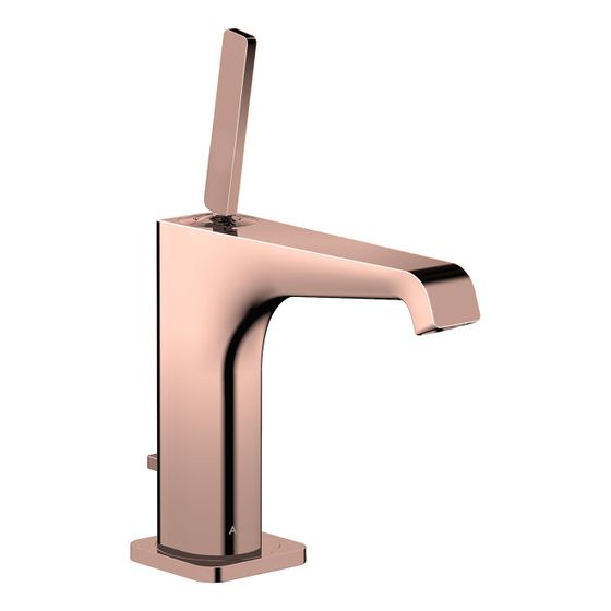 Hansgrohe AXOR Citterio E Einhebel-Waschtischmischer 130mm, Pin-Griff, Zugstangen-Ablaufgarnitur, Polished Red Gold